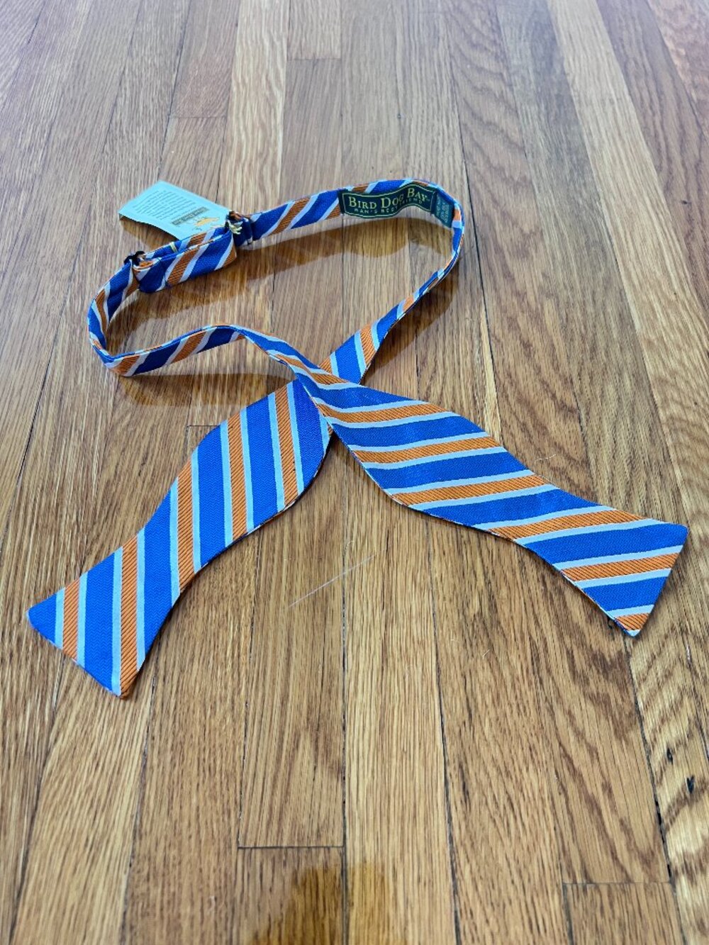 Bird Dog Bay Silk-Wool Blue-Orange Bow Tie (NWT)